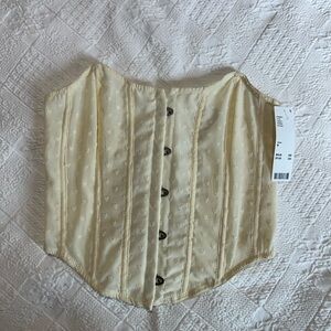 Urban Outfitters cream corset bustier top
